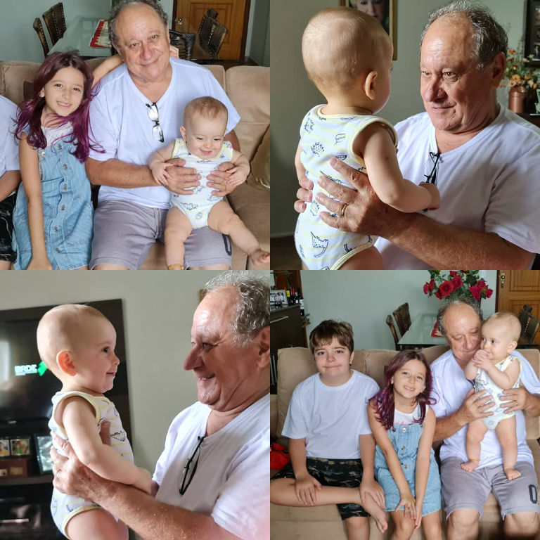 Janeiro é o mês internacional das férias e o vovô Eduardo Leite está aproveitando cada minuto. Em casa e babando pelos netinhos que moram em Rio Preto, o vovô Dudu é só carinho e paparicos com a prole de Rodrigo Leite e Roberta. É isso aí, dizem que neto é amor em dobro e os avós Eduardo e Isabel que o digam. Lindo de ver o registro especial do carinho do avô com os netos. Valeu o clique fotográfico.