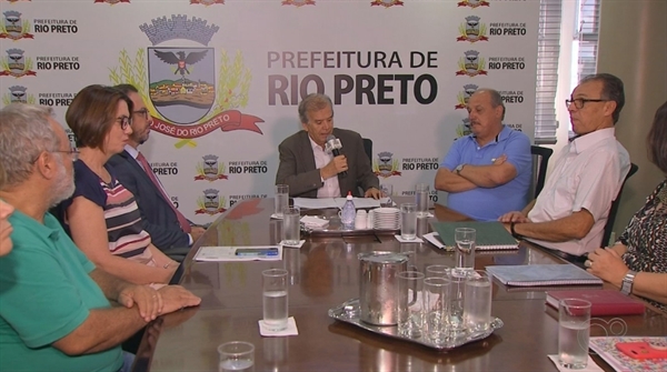 Reunião que lançou o plano em Rio Preto (Foto: Reprodução/TV TEM)