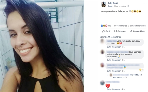 Jully Anne foi encontrada morta enrolada em um tapete em Rio Preto (Foto: Reprodução/Facebook)