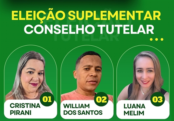 Três candidatos concorrem a uma vaga de suplente no Conselho Tutelar (Foto: Prefeitura de Álvares Florence)
