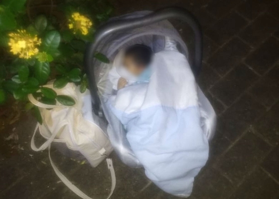 Bebê é encontrado abandonado dentro de bebê conforto em Rio Preto (Foto: Arquivo Pessoal)
