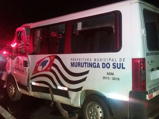 Boi provoca acidente com micro-ônibus que levava pacientes a Jales