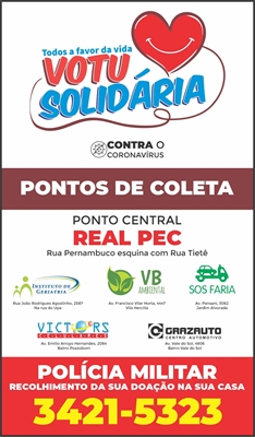 Seis pontos de recebimento das doações foram montados e a iniciativa ainda conta com o apoio da PM 