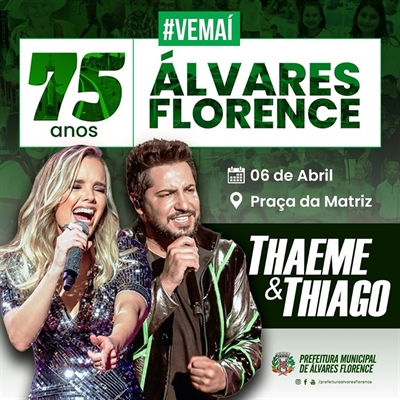 Thaeme & Thiago se apresentam neste sábado em Álvares Florence