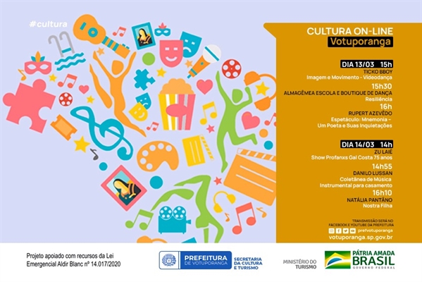 Apresentações serão transmitidas em lives nas páginas da Prefeitura no Facebook e YouTube (Imagem: Divulgação)