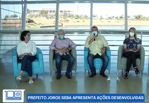 O prefeito Jorge Seba apresentou um balanço dos seus 100 dias de governo (Foto: Reprodução Prefeitura)