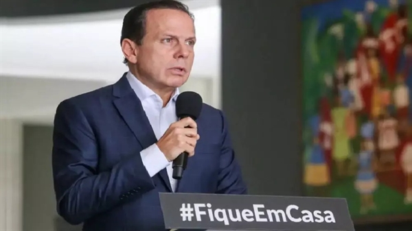 Governador Joao Doria em pronunciamento nesta sexta-feira, dia 8 (Foto: Divulgação)