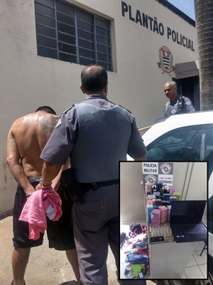 Com ele os policiais encontraram diversos produtos furtados e que juntos somariam R$ 10.400,00 (Foto: Divulgação/Polícia Militar)
