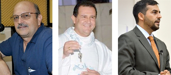 Waldenir Cuin, Pastor Paulo Henrique e Padre Gilmar Margotto, representantes religiosos (Foto: Reprodução)