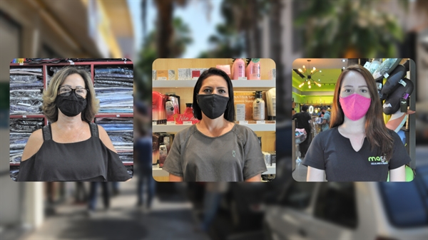 Comerciantes Sueli dos Santos, Erica Oliveira e Gabriele Tomasio se dizem felizes e aliviadas por poderem reabrir as portas dos estabelecimentos (Fotos: A Cidade)