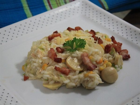 Risoto de frango com abobrinha