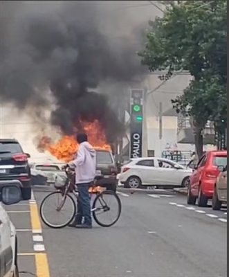 O Corpo de Bombeiros foi acionado rapidamente e chegou ao local com agilidade (Foto: Reprodução)