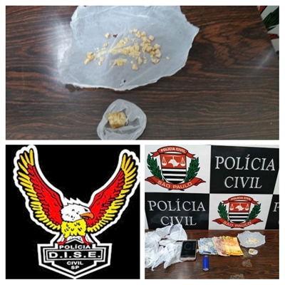 Os policiais da Dise apreenderam diversas pedras de crack prontas para a comercialização aos usuários  (Foto: Divulgação/Dise)