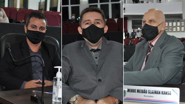 Carlim Despachante e Professor Djalma apresentaram suas justificativas sobre a “CPI do fura-fila”; Meidão se calou (na foto, da esq. para dir.) (Fotos: A Cidade)