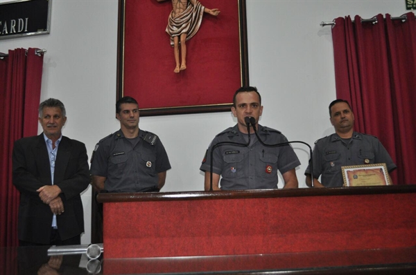 Ali Wanssa, capitão Navarrete, soldado PM Cipriano e o cabo PM Doido na sessão desta segunda-feira (Foto: Daniel Castro/A Cidade)