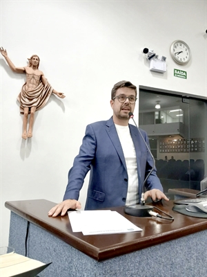 O vereador dr. Leandro vai deixar a Câmara brevemente. É o nome para a mudança na secretaria da Administração. (Foto: Assessoria)