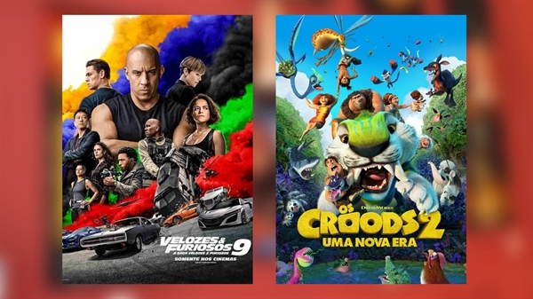 'Velozes e Furiosos 9' e 'Os Croods 2' chegam ao Novo Cine Votuporanga trazendo exemplos bem distintos de problemas familiares (Imagens: Divulgação)