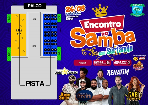 Assary Clube de Campo promove ‘Encontro do Samba com Sertanejo’ nesta sexta-feira 