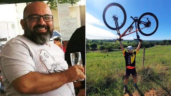O ciclista Sergio Ferraz, de 46 anos, contou que se apaixonou pelo esporte nas primeiras pedaladas; ele perdeu 33 quilos e teve melhoras ‘surpreendentes’ na saúde (Fotos: Arquivo pessoal)