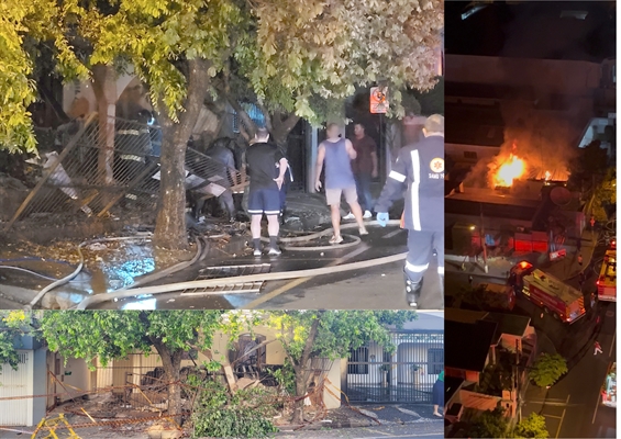 Incêndio destrói casa e deixa dois feridos após desabamento em Votuporanga