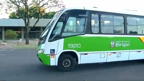 Ônibus de transporte coletivo volta a funcionar em Birigui (Foto: Reprodução/TV TEM)