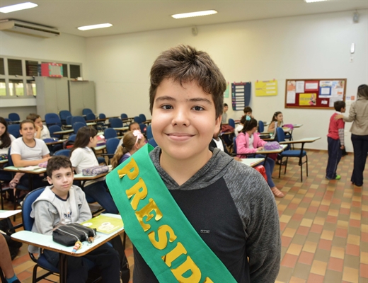 O candidato eleito foi o aluno Miguel José Paschoal Sanches, de 10 anos (Foto: Divulgação/Unifev)