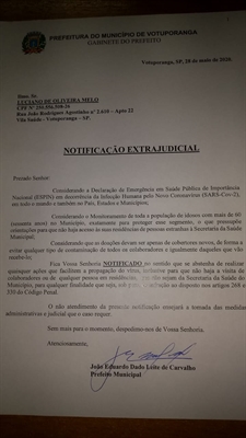Notificação enviada pela Prefeitura de Votuporanga