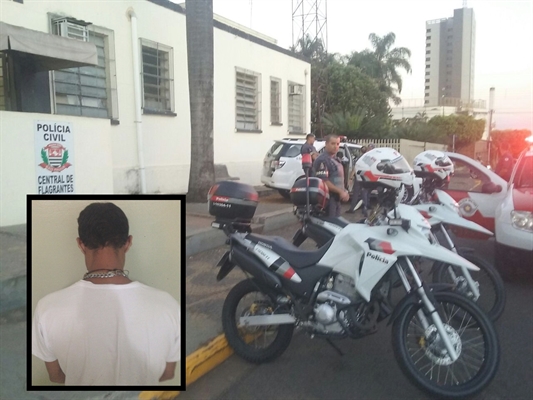  O fato foi registrado na avenida Prestes Maia, no bairro Estação, em Votuporanga (Foto: Divulgação/Polícia Militar)