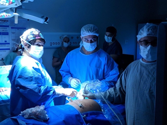 Cirurgia inédita foi feita por médicos em Rio Preto — Foto: Divulgação/ Hospital da Criança e Maternidade