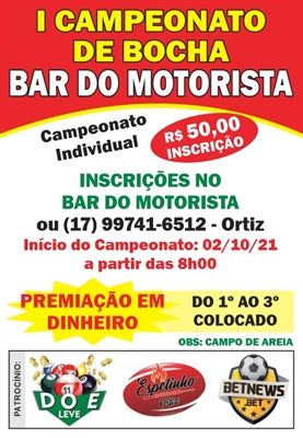O Bar dos Motoristas irá sediar no início de outubro o seu primeiro campeonato de bocha (Foto: Divulgação)