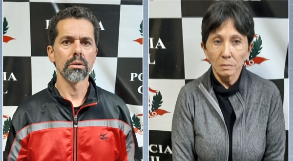 Elcio Pires Junior e Marina Okido foram presos pela polícia de Vinhedo — Foto: Reprodução/EPTV