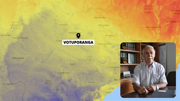 Na segunda-feira (19), o dia amanheceu gelado em Votuporanga; Uelinton Peres, presidente do Sindicato Rural, comenta sobre impactos na agropecuária (Imagens: The Weather Channel e A Cidade)