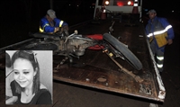 Poliane estava na garupa de moto