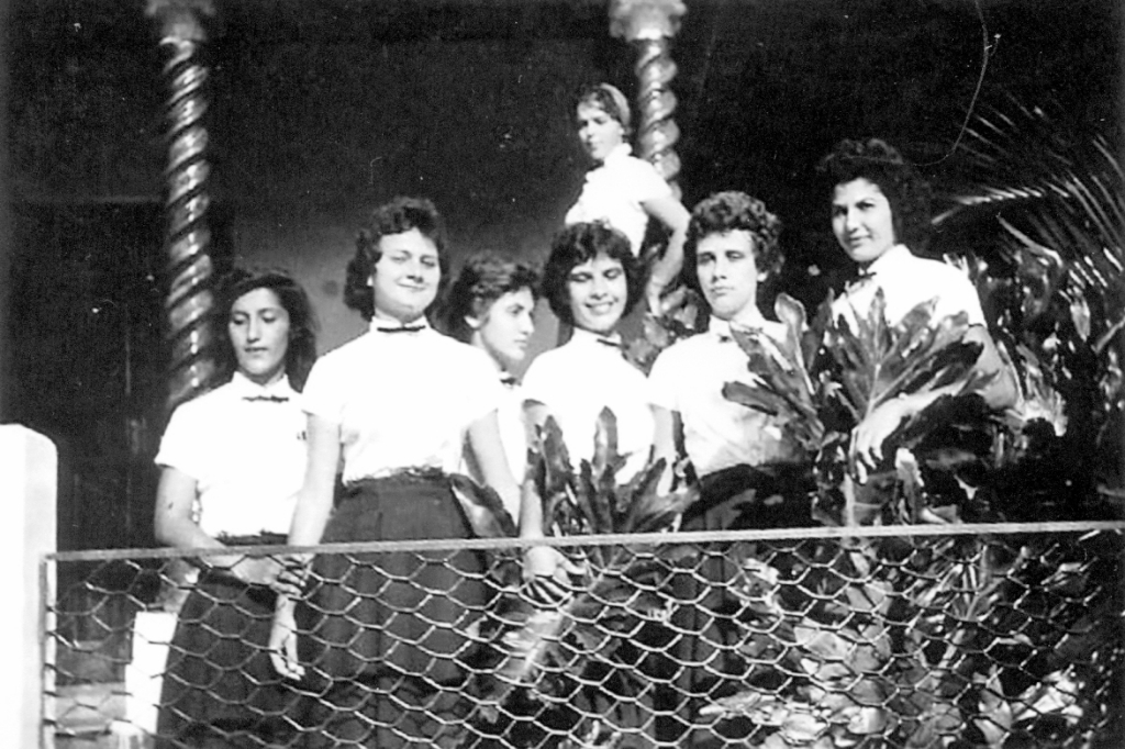 Nesta foto, alunas do 1º Normal do Colégio Estadual e Escola Normal “Dr. José Manoel Lobo”, ano 1958. Confira da esquerda para a direita: Nancy, Lenita, Vera, Heloísa, Silvia e Ássima; no fundo, Adnéia. A foto é do arquivo pessoal da professora Vera Maria Salgado Xavier.