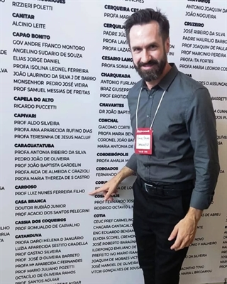 O secretário municipal da Educação, Vinicius de Campos, participou do evento na capital  (Foto: Prefeitura de Cardoso)
