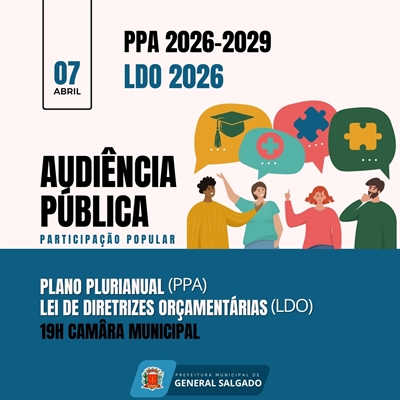 A participação da população é considerada fundamental para que as decisões tomadas reflitam as reais necessidades do município  (Foto: Prefeitura de General Salgado)