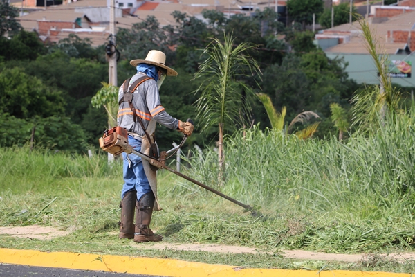 Equipes do Mutirão passaram por canteiros de avenidas e praças da cidade (Foto: Divulgação/Prefeitura de Votuporanga)