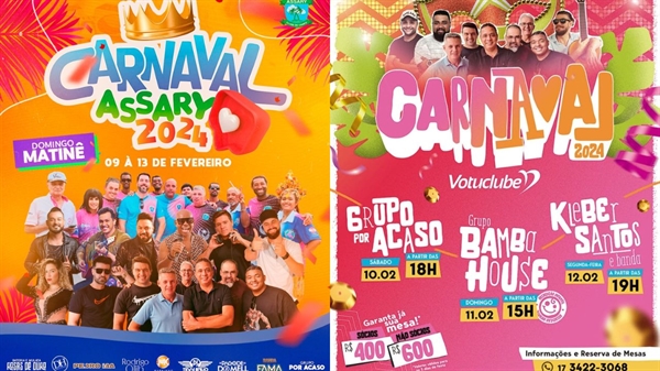 Assary e Votuclube, prepararam programações especiais para associados e não-sócios curtirem a folia (Foto: Divulgação)