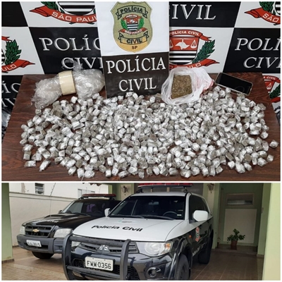 Os policiais da Dise encontraram diversas porções de maconha escondidas em uma mochila  (Foto: Divulgação/Dise)