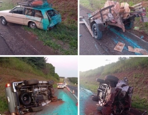 Os motoristas permaneceram no local do acidente até a chegada da perícia técnica, que realizou os primeiros levantamentos (Foto: Reprodução)