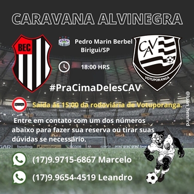 A caravana da TOV (Torcida Organizada Votuporanguense) está com presença confirmada para a partida de domingo (Imagem: Divulgação)