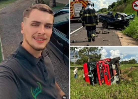 Matheus Assunção Beluci, não resistiu aos ferimentos após bater sua VW/Saveiro com uma carreta (Foto: Divulgação)