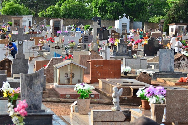 Um rapaz não identificado furtou dois vasos de bronze em um túmulo do Cemitério Municipal de Votuporanga (Foto: Divulgação/Prefeitura de Votuporanga)