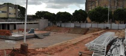Pilares da cobertura da Concha estão quase prontos