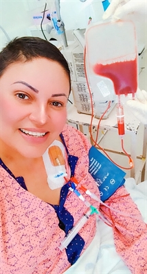 Correu tudo bem no transplante de medula de Lilian e ela fez questão de agradecer a todos que oraram por sua recuperação (Foto: Redes sociais)