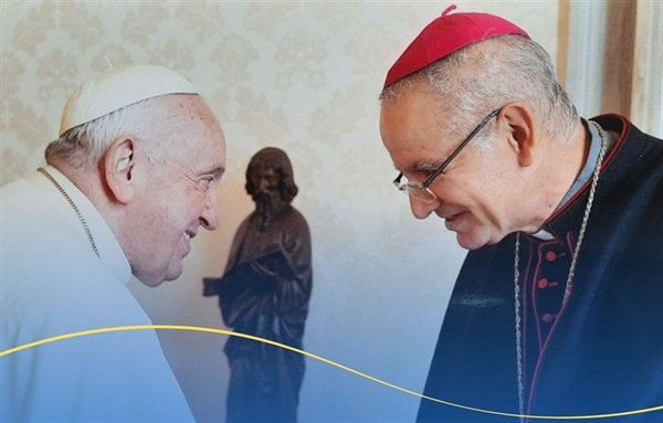 Papa Francisco e o bispo de Votuporanga, dom Moacir Aparecido de Freitas  (Foto: Diocese de Votuporanga)