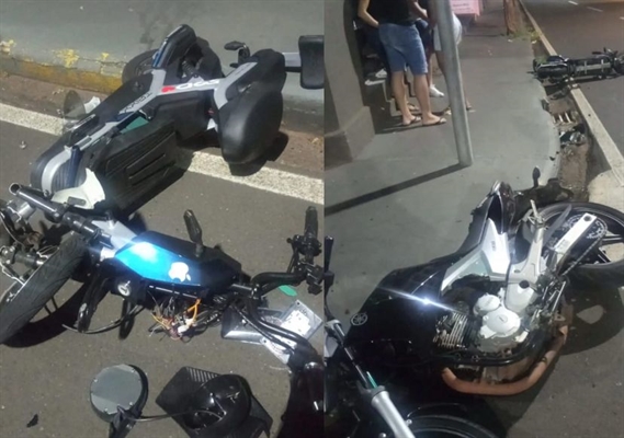  A colisão envolveu uma motocicleta e uma bicicleta motorizada, resultando em ferimento nos dois condutores (Foto: Reprodução)