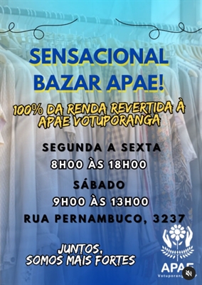 O bazar conta com uma variedade de produtos de qualidade disponíveis a partir de R$5 (Foto: Rede social – Apae)