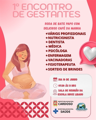 A expectativa é de um evento informativo e acolhedor para todas as gestantes presentes (Foto: Prefeitura de Cardoso) 