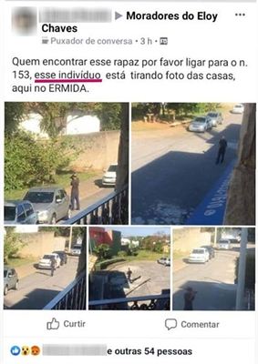 Postagem em grupo de moradores do bairro alertou para a presença do adolescente — Foto: Reprodução/Facebook